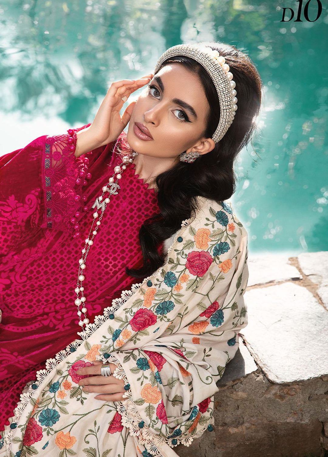 Maria B Embroidered Linen Suits Unstitched 3 Piece MB22LN D10 - Winter Collection