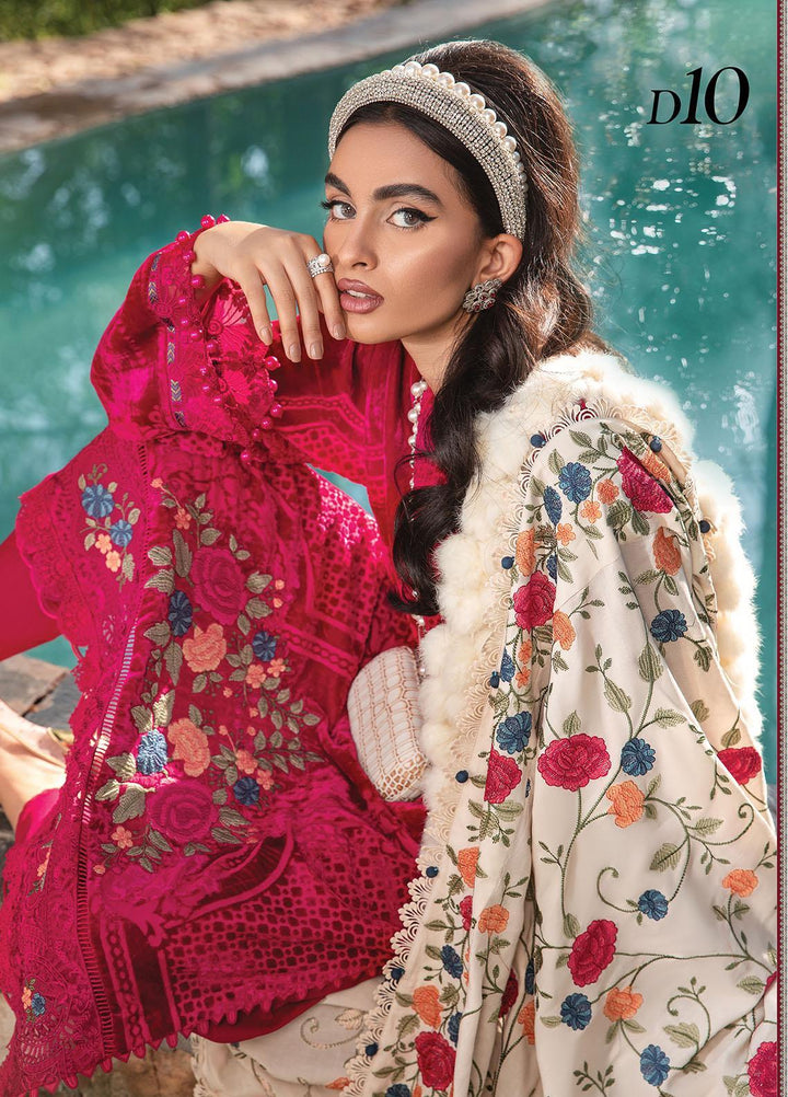 Maria B Embroidered Linen Suits Unstitched 3 Piece MB22LN D10 - Winter Collection