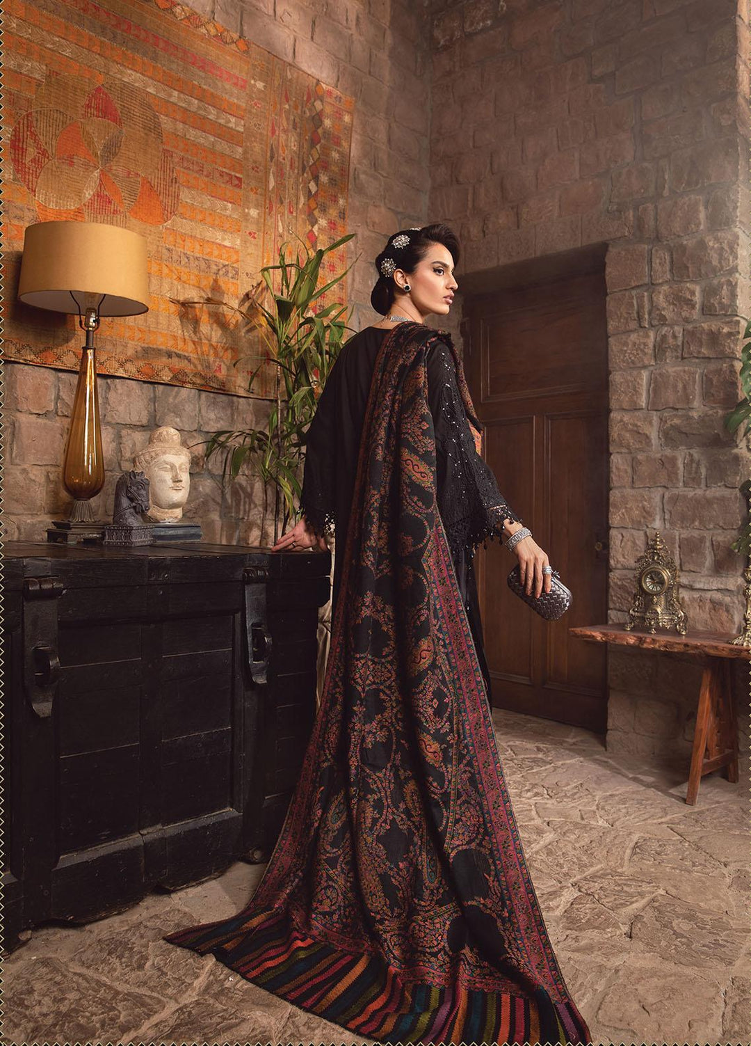 Maria B Embroidered Linen Suits Unstitched 3 Piece MB22LN D12 - Winter Collection