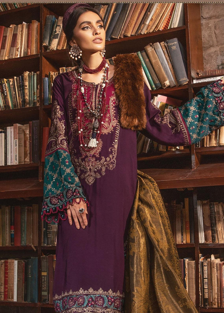 Maria B Embroidered Linen Suits Unstitched 3 Piece MB22LN D2 - Winter Collection