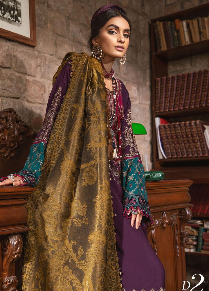 Maria B Embroidered Linen Suits Unstitched 3 Piece MB22LN D2 - Winter Collection