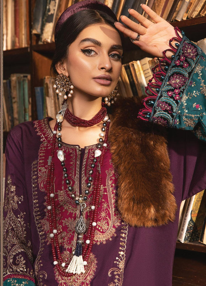 Maria B Embroidered Linen Suits Unstitched 3 Piece MB22LN D2 - Winter Collection