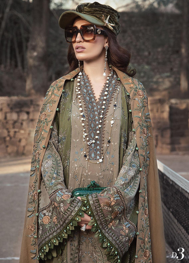 Maria B Embroidered Linen Suits Unstitched 3 Piece MB22LN D3 - Winter Collection