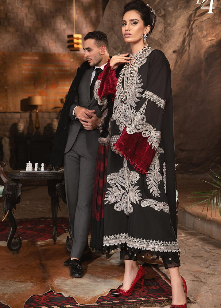 Maria B Embroidered Linen Suits Unstitched 3 Piece MB22LN D4 - Winter Collection