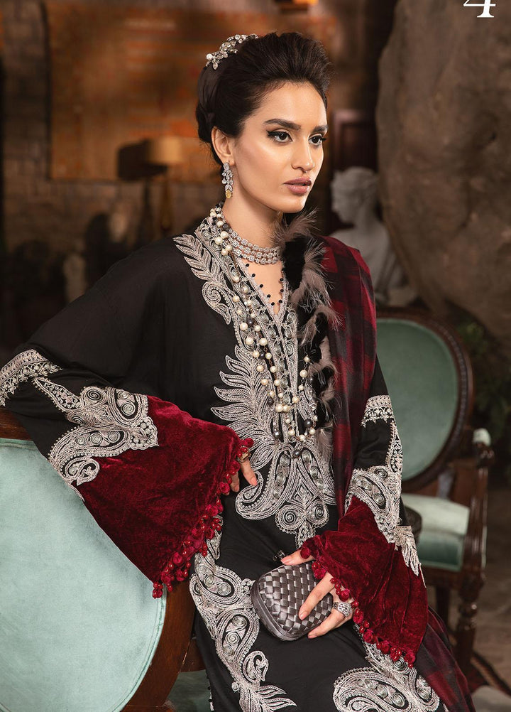 Maria B Embroidered Linen Suits Unstitched 3 Piece MB22LN D4 - Winter Collection