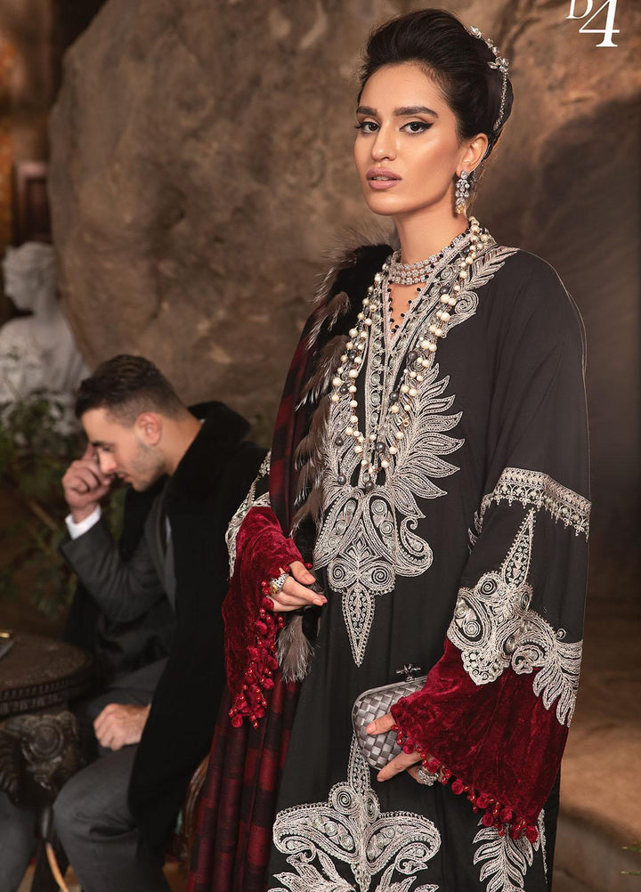 Maria B Embroidered Linen Suits Unstitched 3 Piece MB22LN D4 - Winter Collection