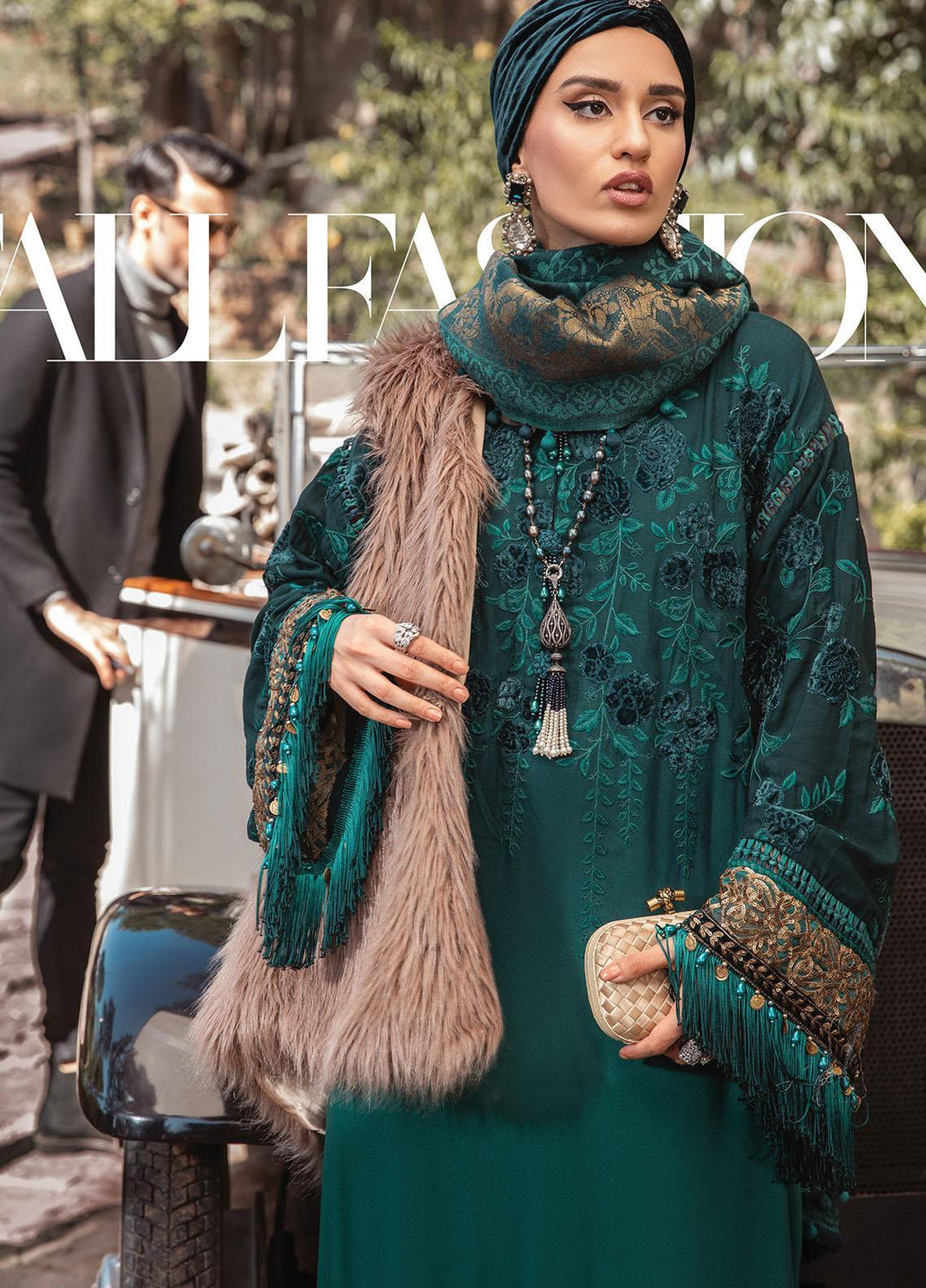 Maria B Embroidered Linen Suits Unstitched 3 Piece MB22LN D5 - Winter Collection