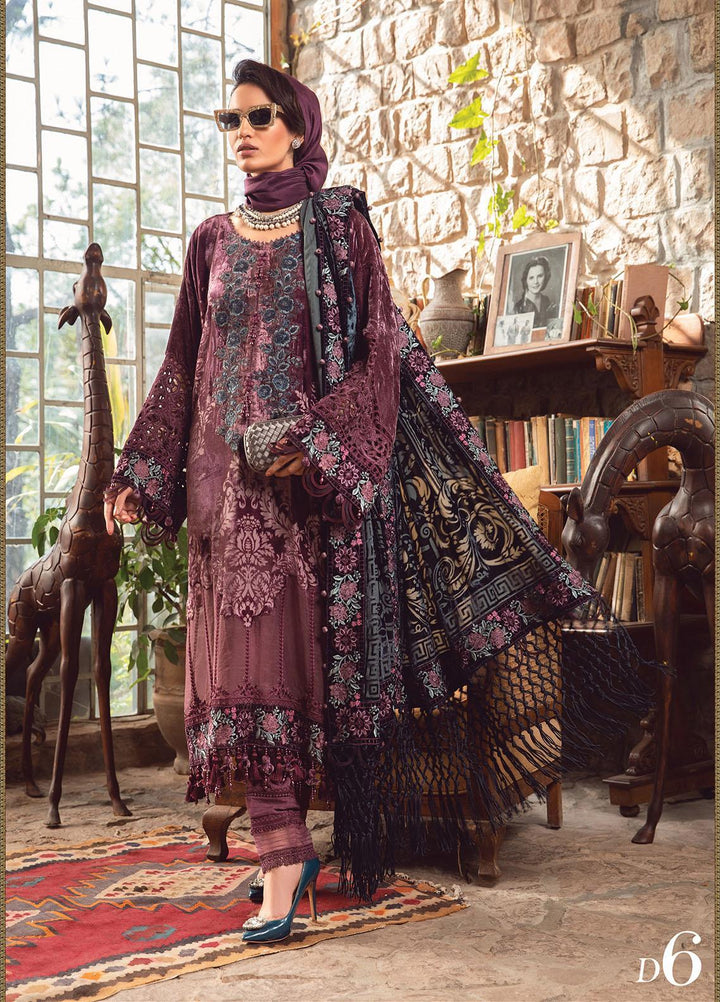 Maria B Embroidered Linen Suits Unstitched 3 Piece MB22LN D6 - Winter Collection