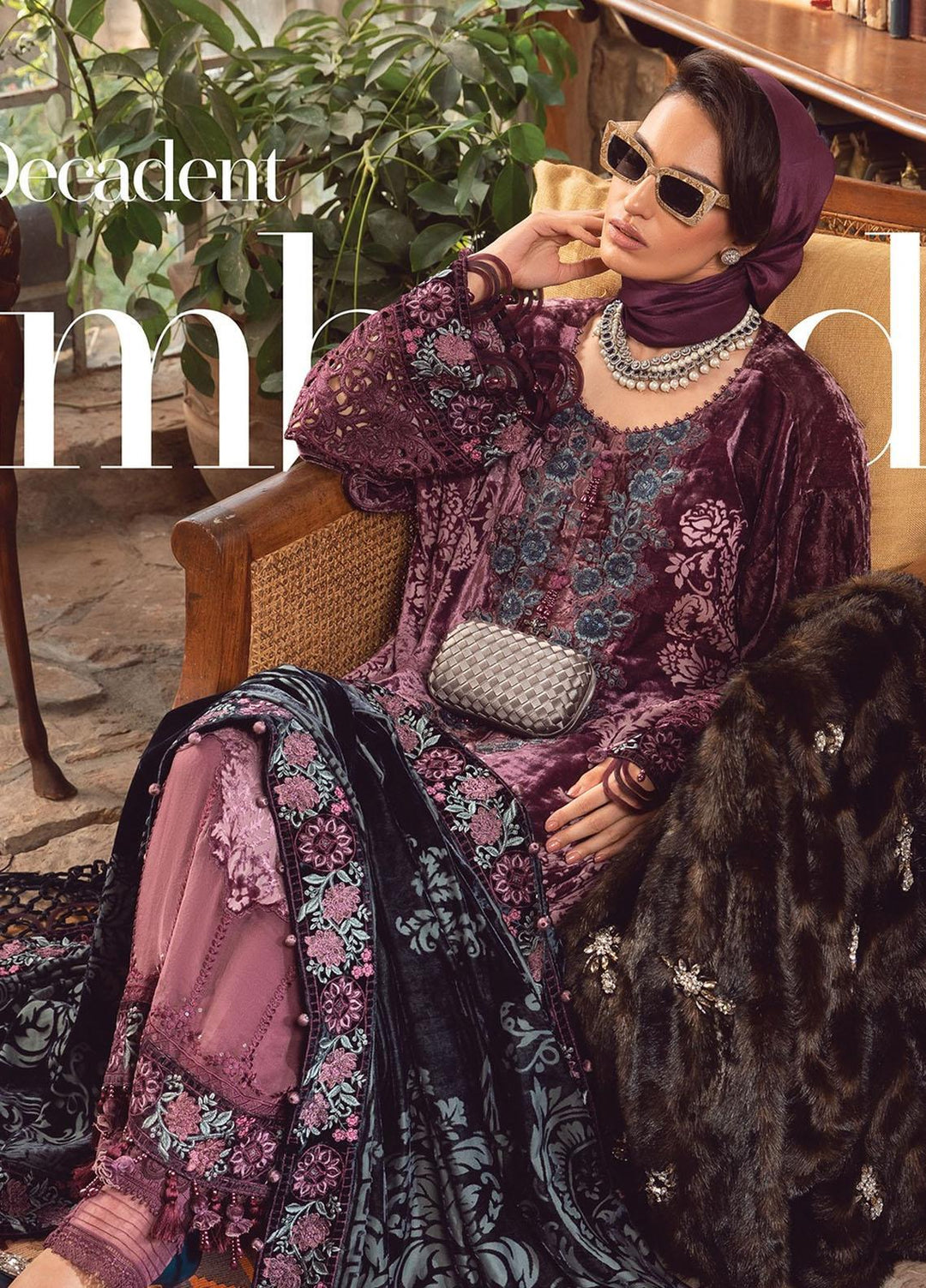 Maria B Embroidered Linen Suits Unstitched 3 Piece MB22LN D6 - Winter Collection