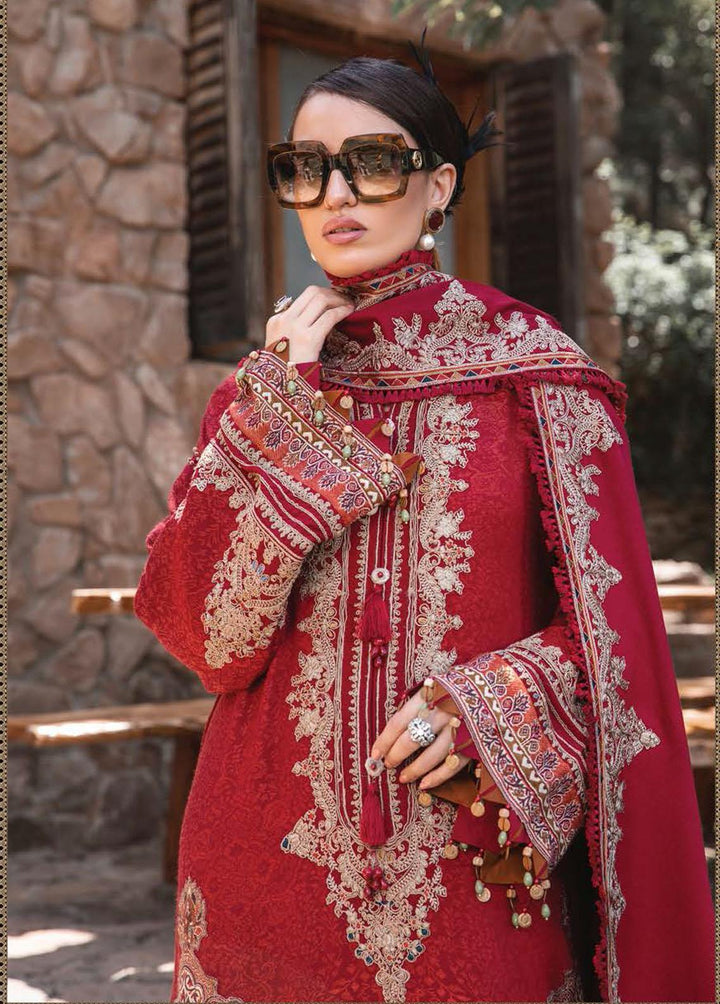 Maria B Embroidered Linen Suits Unstitched 3 Piece MB22LN D8 - Winter Collection