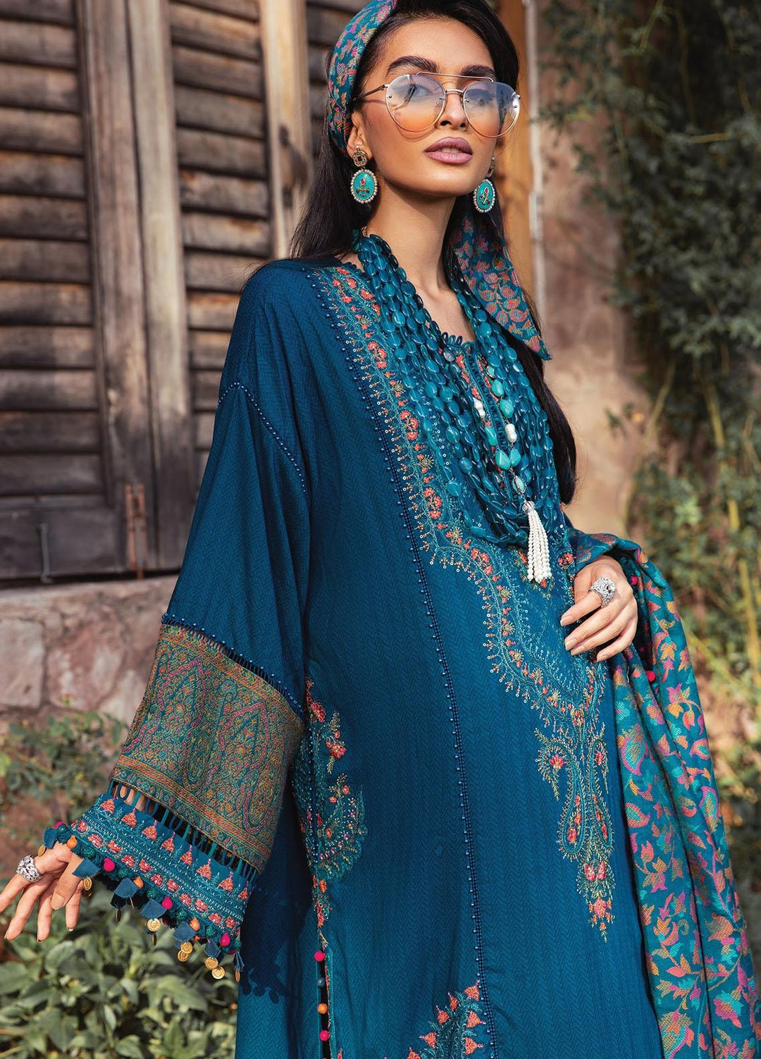 Maria B Embroidered Linen Suits Unstitched 3 Piece MB22LN D9 - Winter Collection