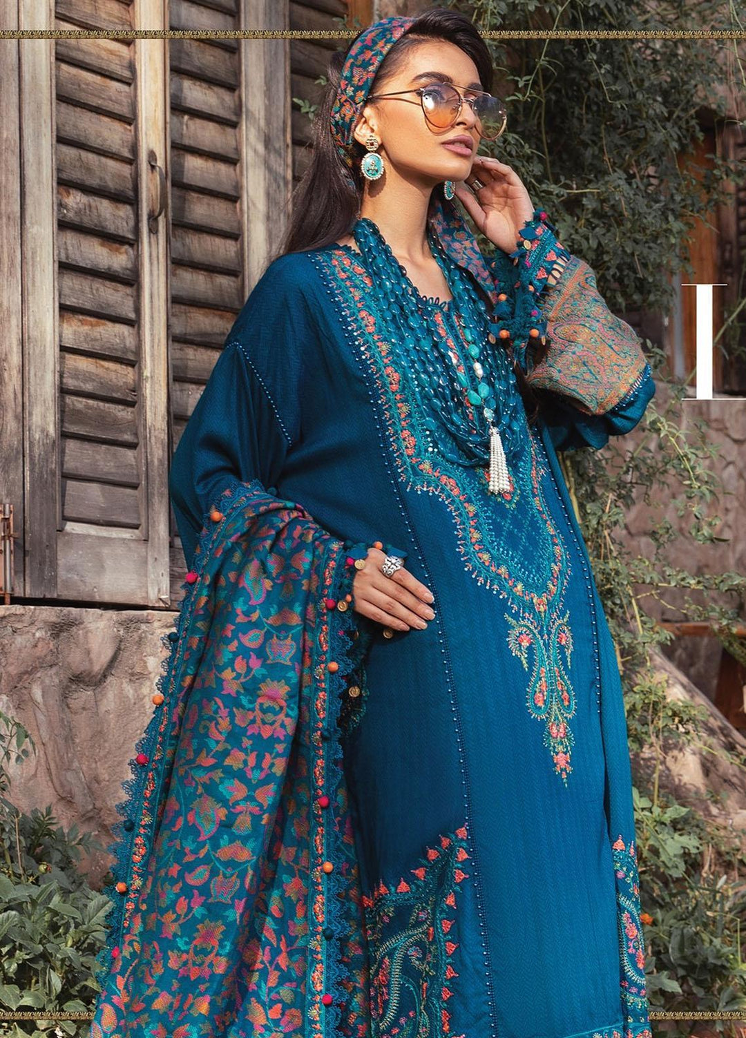 Maria B Embroidered Linen Suits Unstitched 3 Piece MB22LN D9 - Winter Collection