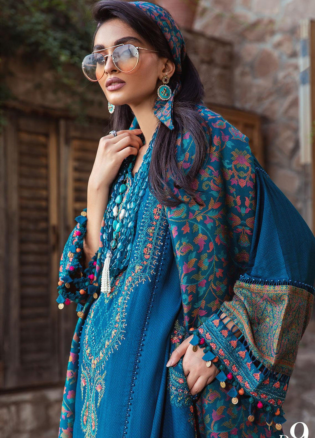 Maria B Embroidered Linen Suits Unstitched 3 Piece MB22LN D9 - Winter Collection