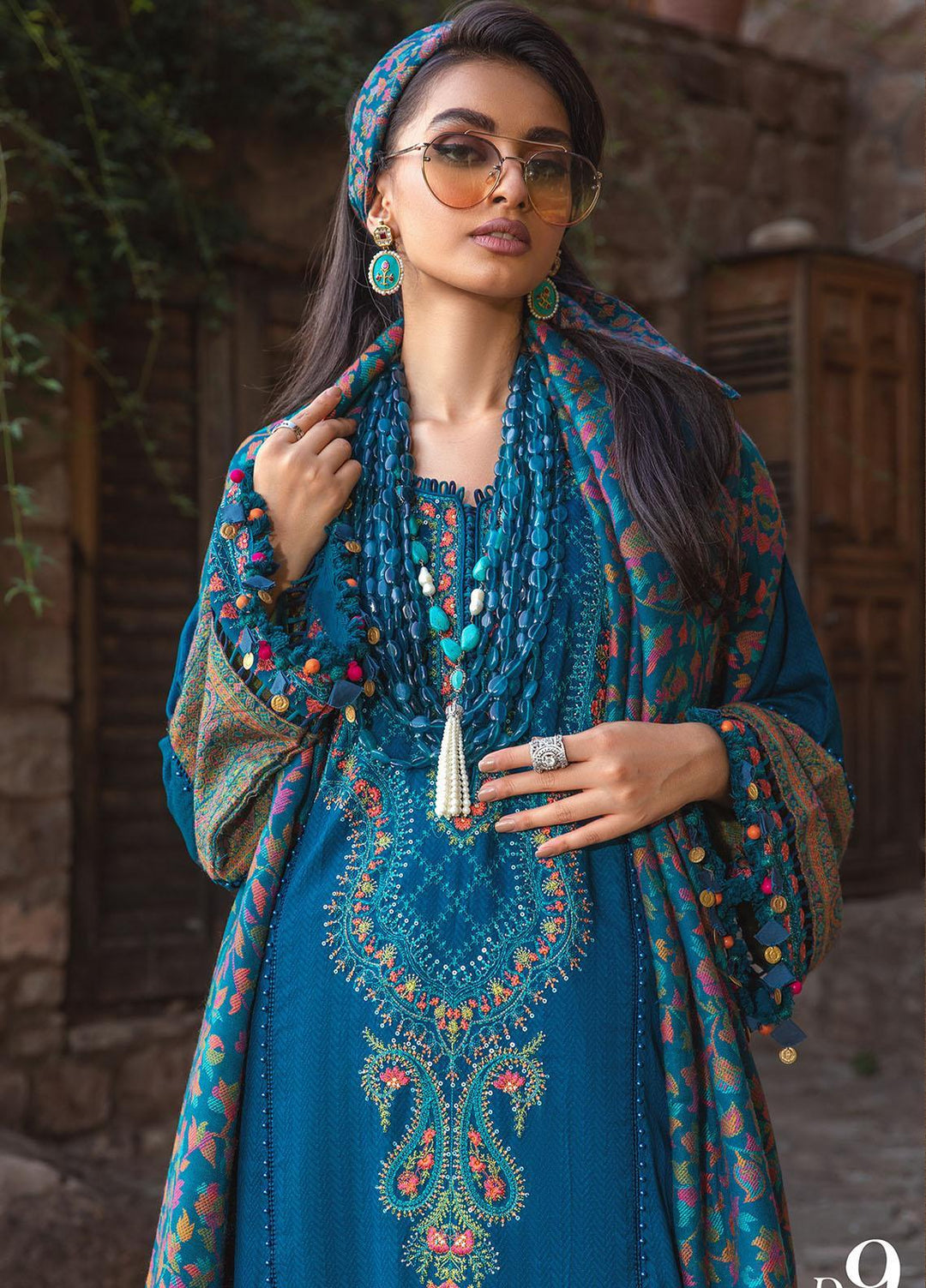 Maria B Embroidered Linen Suits Unstitched 3 Piece MB22LN D9 - Winter Collection