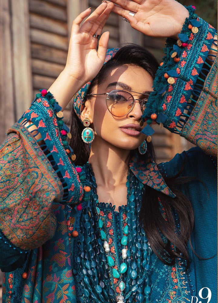 Maria B Embroidered Linen Suits Unstitched 3 Piece MB22LN D9 - Winter Collection