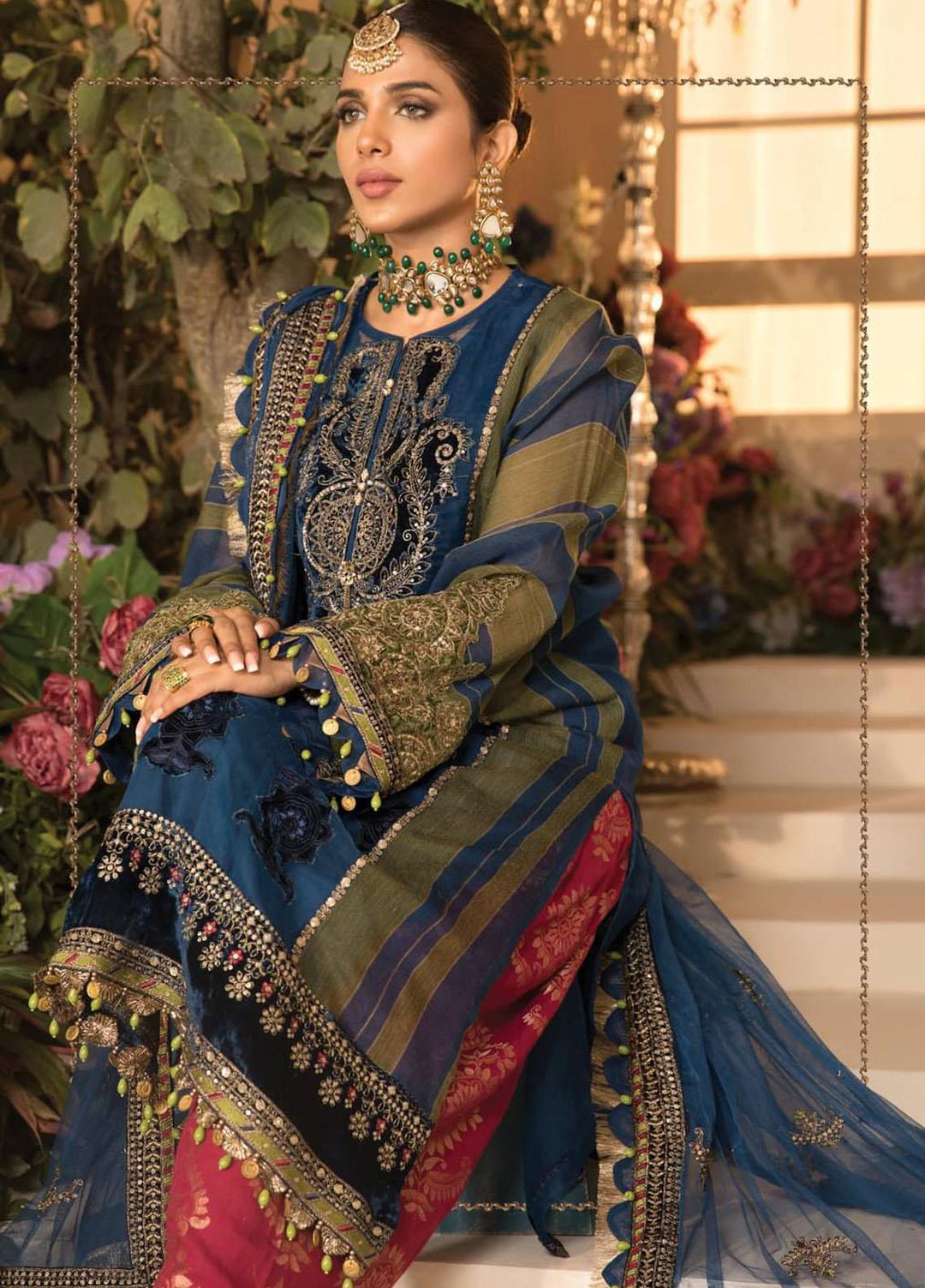 Mbroidered By Maria B Embroidered Organza Suits Unstitched 3 Piece MB21MB 04 - Eid Collection