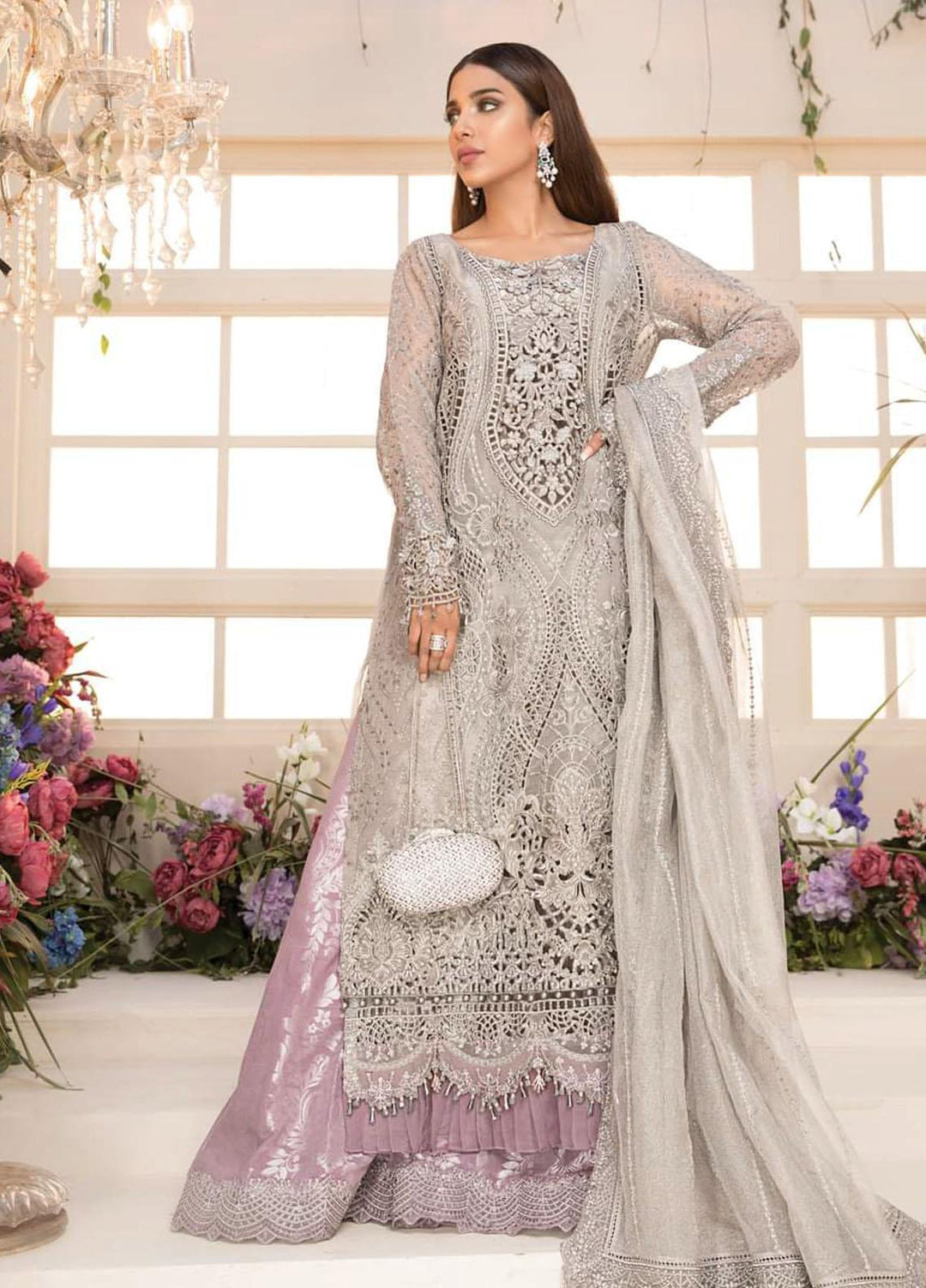 Mbroidered By Maria B Embroidered Organza Suits Unstitched 3 Piece MB21MB 08 - Eid Collection