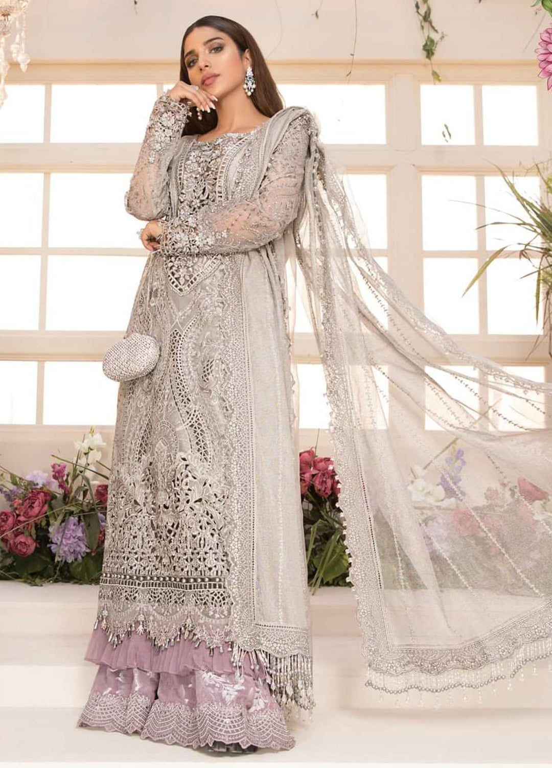 Mbroidered By Maria B Embroidered Organza Suits Unstitched 3 Piece MB21MB 08 - Eid Collection