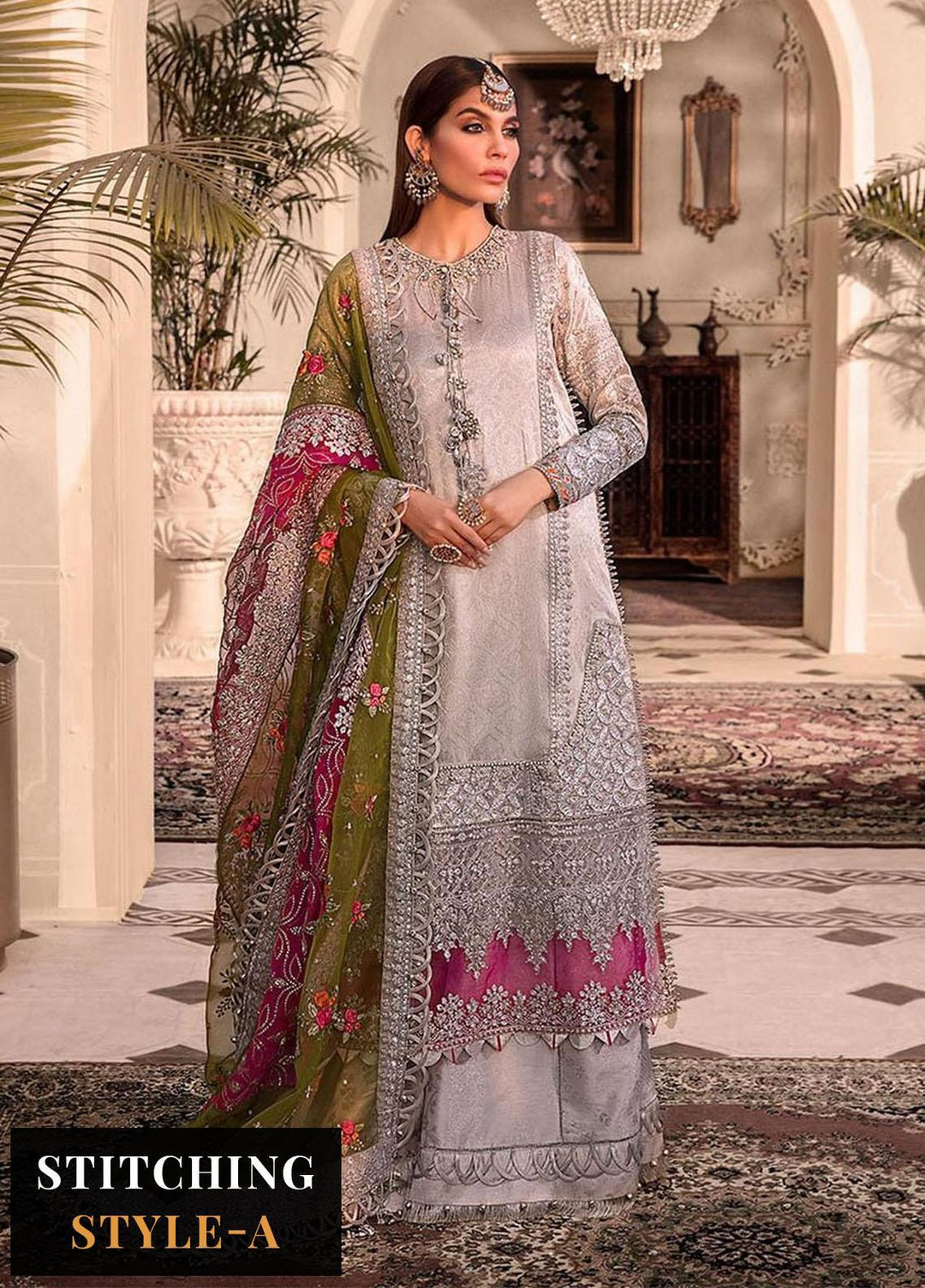 Maria B Embroidered Organza Suits Unstitched 3 Piece MB23MH D1 - Luxury Collection