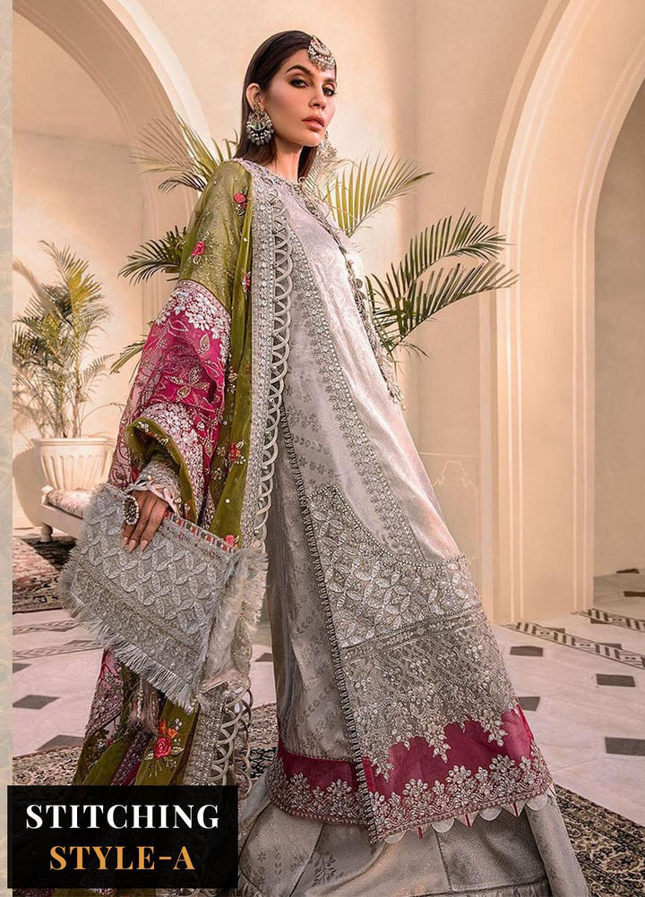 Maria B Embroidered Organza Suits Unstitched 3 Piece MB23MH D1 - Luxury Collection