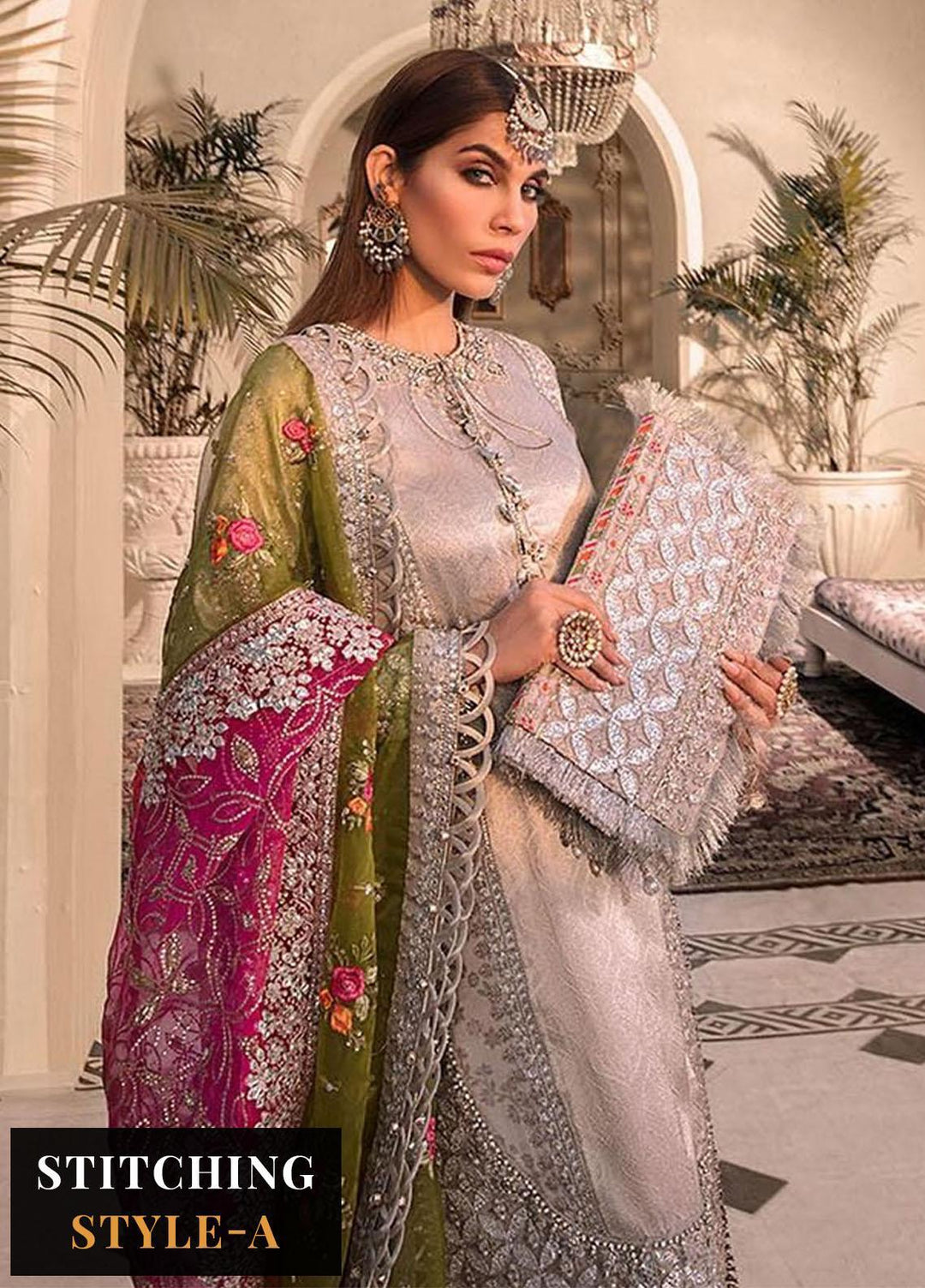 Maria B Embroidered Organza Suits Unstitched 3 Piece MB23MH D1 - Luxury Collection