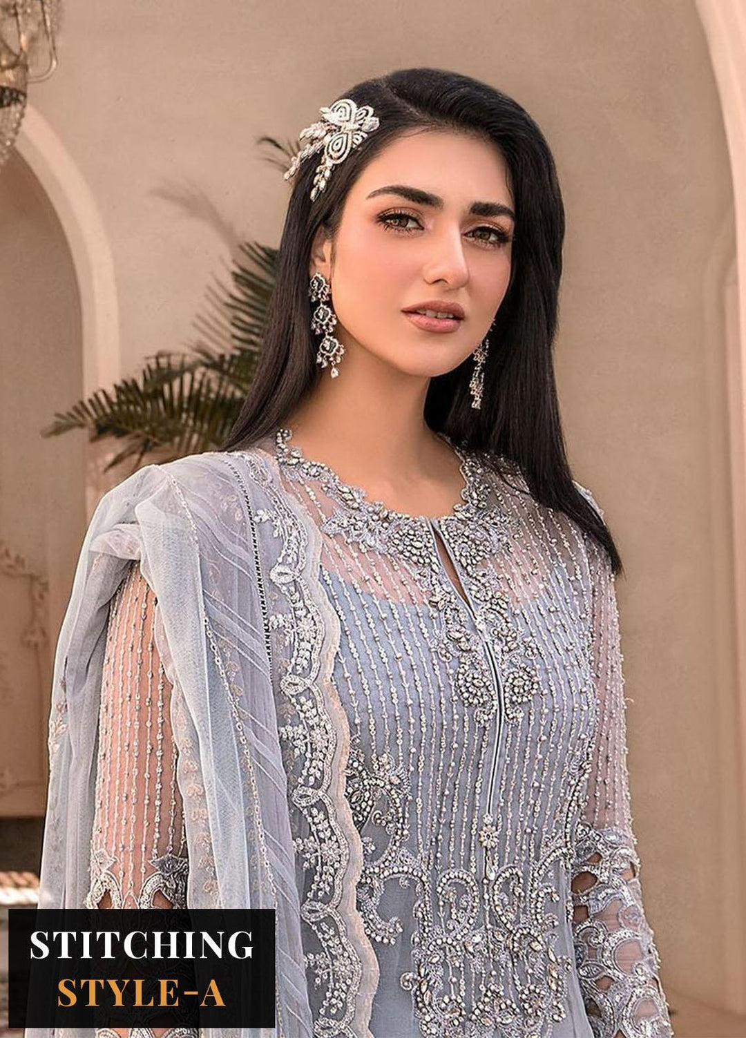 Maria B Embroidered Organza Suits Unstitched 4 Piece MB23MH D3 - Luxury Collection