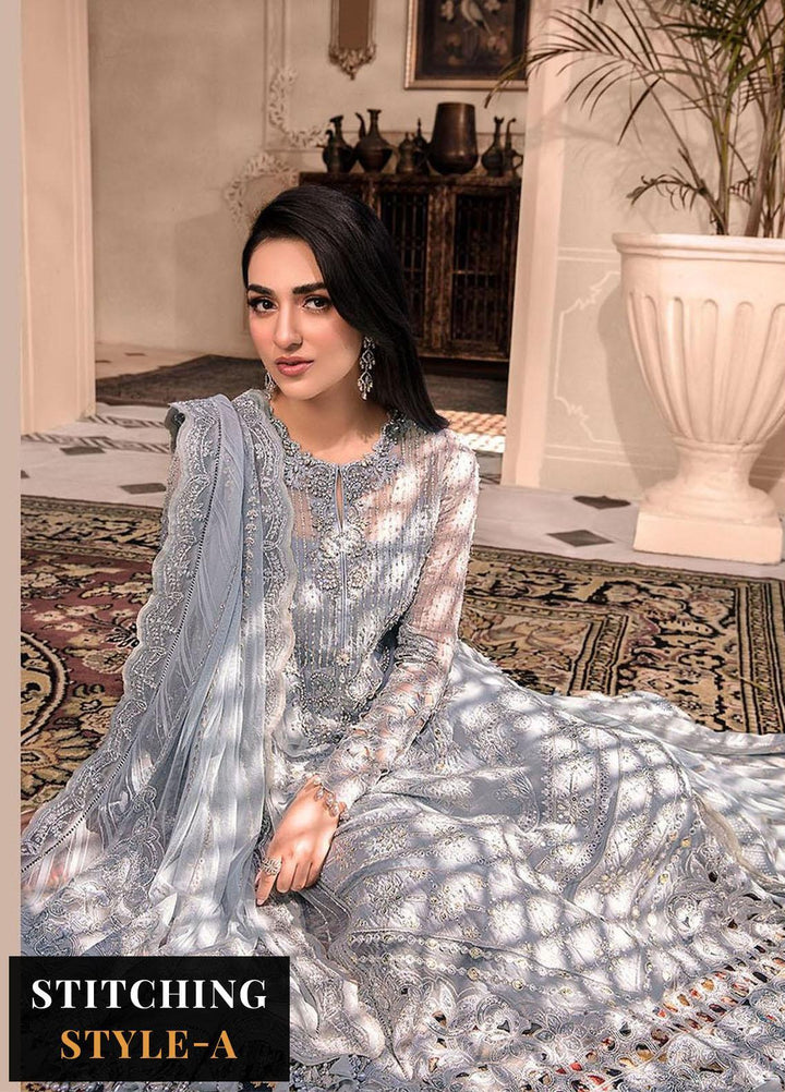 Maria B Embroidered Organza Suits Unstitched 4 Piece MB23MH D3 - Luxury Collection