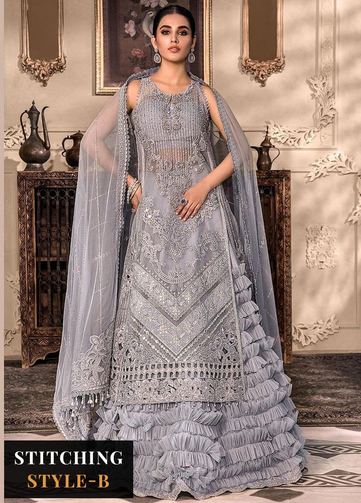 Maria B Embroidered Organza Suits Unstitched 4 Piece MB23MH D3 - Luxury Collection