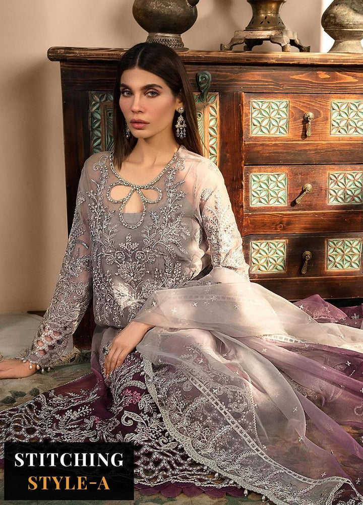 Maria B Embroidered Organza Suits Unstitched 4 Piece MB23MH D5 - Luxury Collection