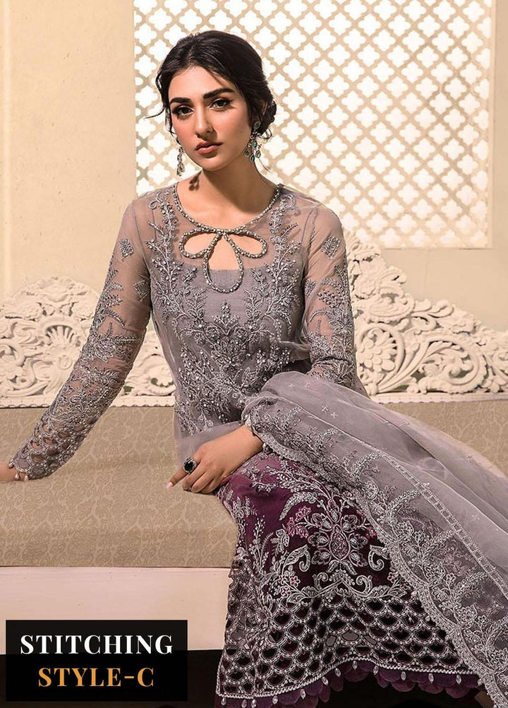 Maria B Embroidered Organza Suits Unstitched 4 Piece MB23MH D5 - Luxury Collection