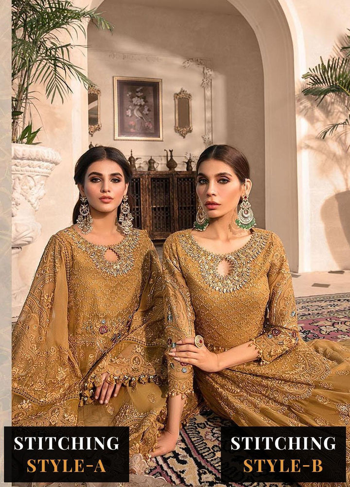 Maria B Embroidered Chiffon Suits Unstitched 4 Piece MB23MH D6 - Luxury Collection