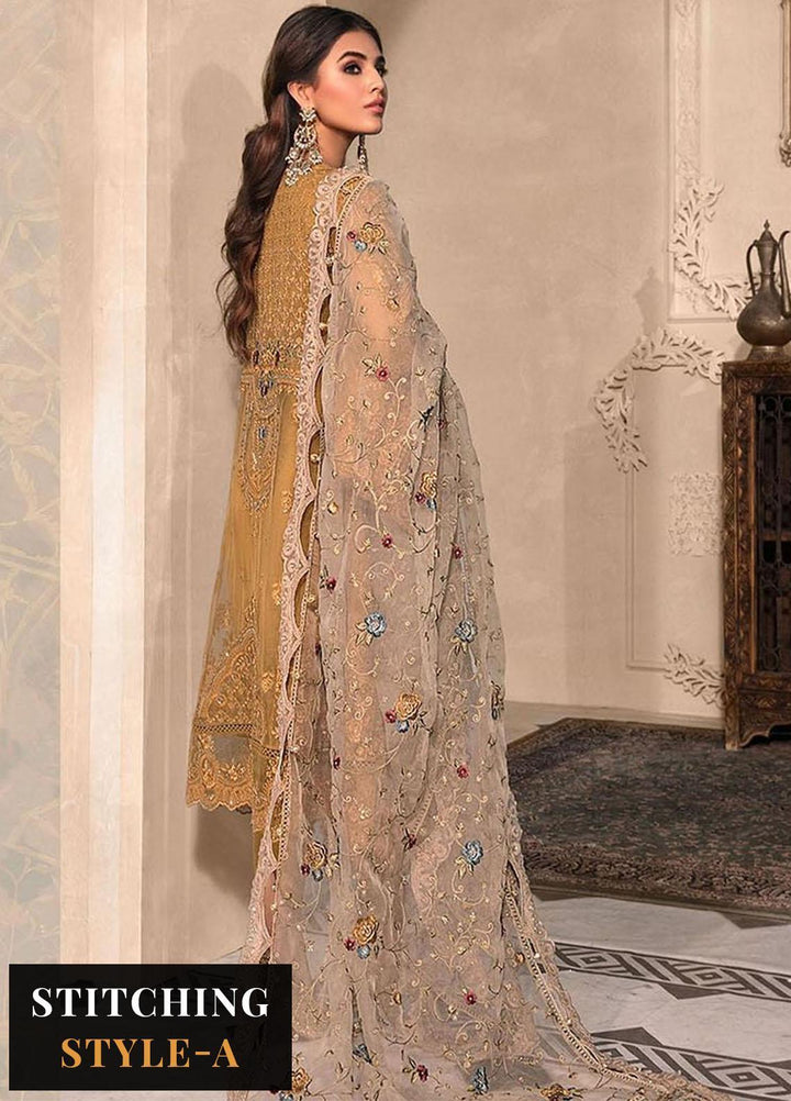 Maria B Embroidered Chiffon Suits Unstitched 4 Piece MB23MH D6 - Luxury Collection