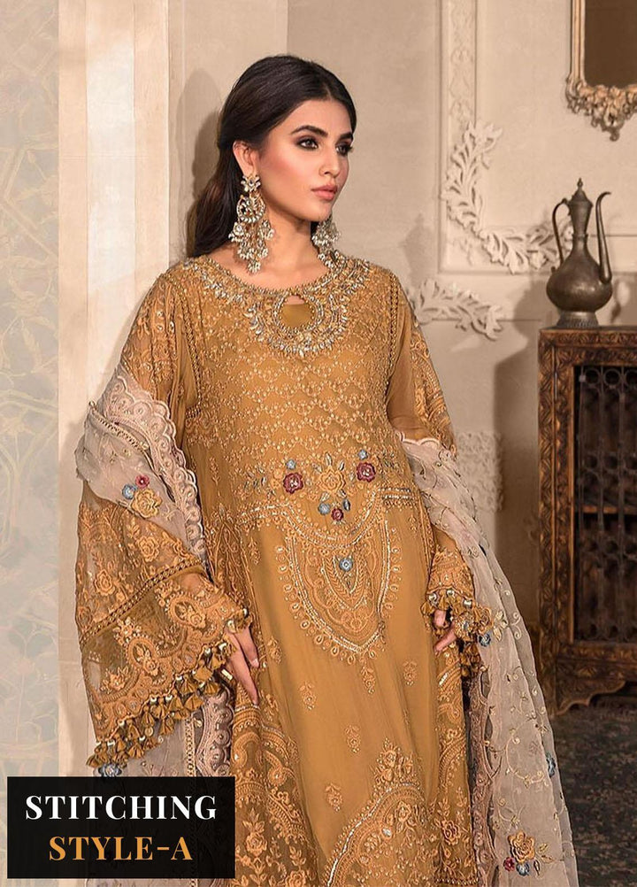 Maria B Embroidered Chiffon Suits Unstitched 4 Piece MB23MH D6 - Luxury Collection