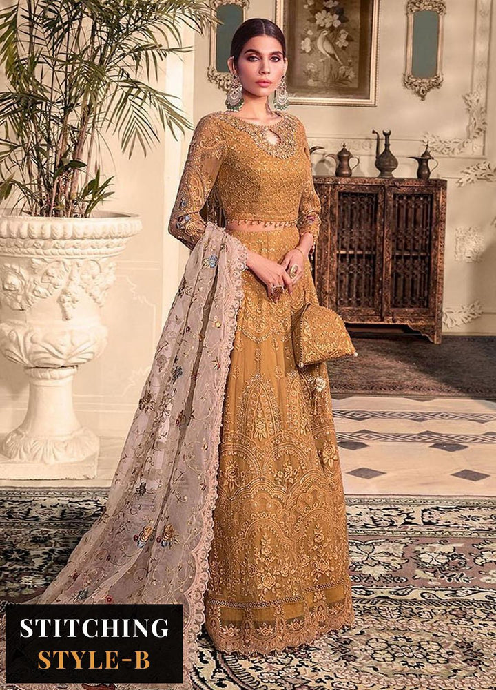 Maria B Embroidered Chiffon Suits Unstitched 4 Piece MB23MH D6 - Luxury Collection