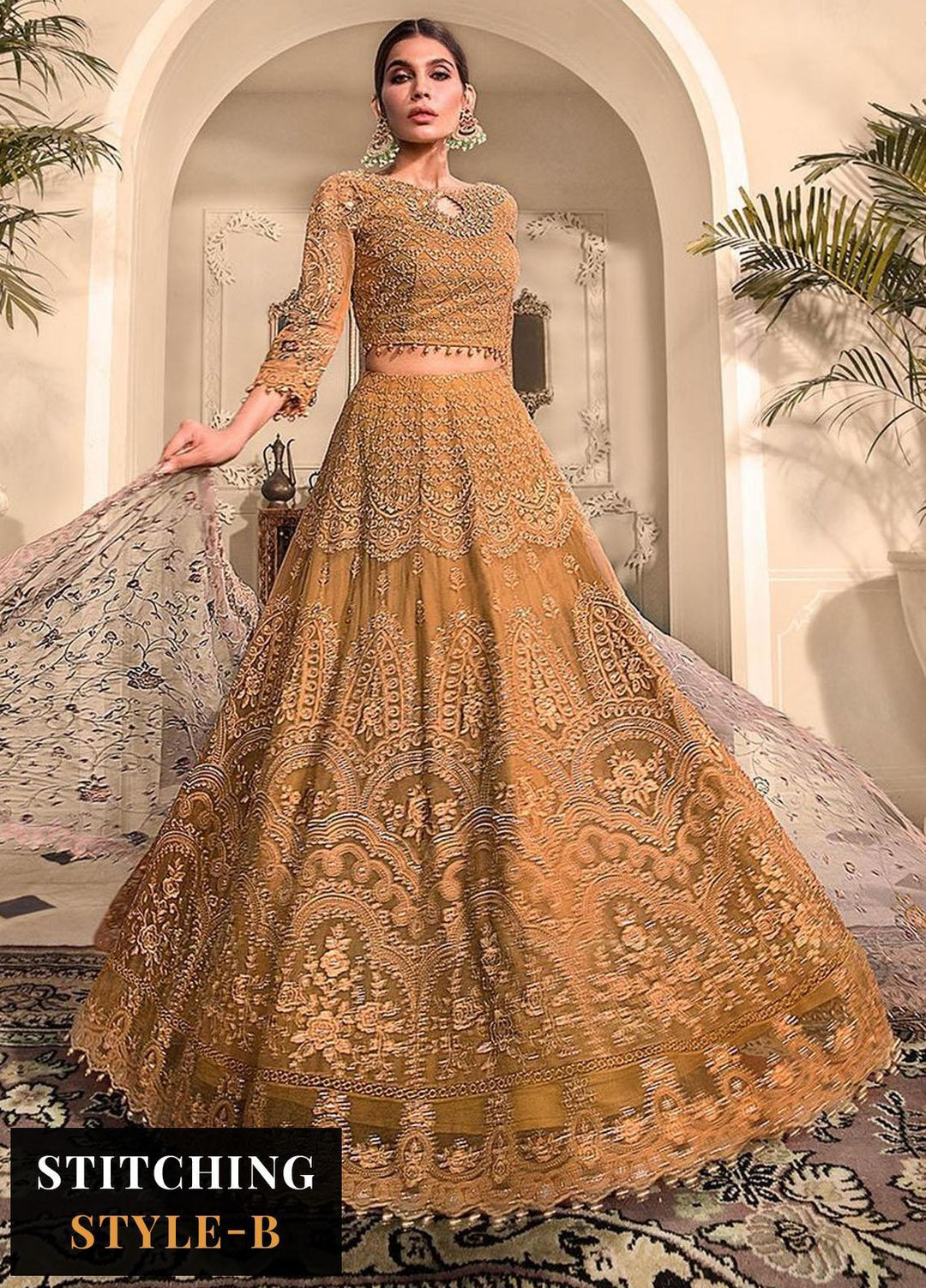 Maria B Embroidered Chiffon Suits Unstitched 4 Piece MB23MH D6 - Luxury Collection