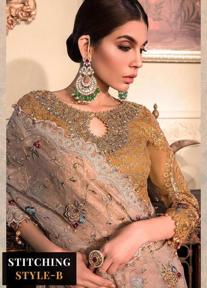Maria B Embroidered Chiffon Suits Unstitched 4 Piece MB23MH D6 - Luxury Collection