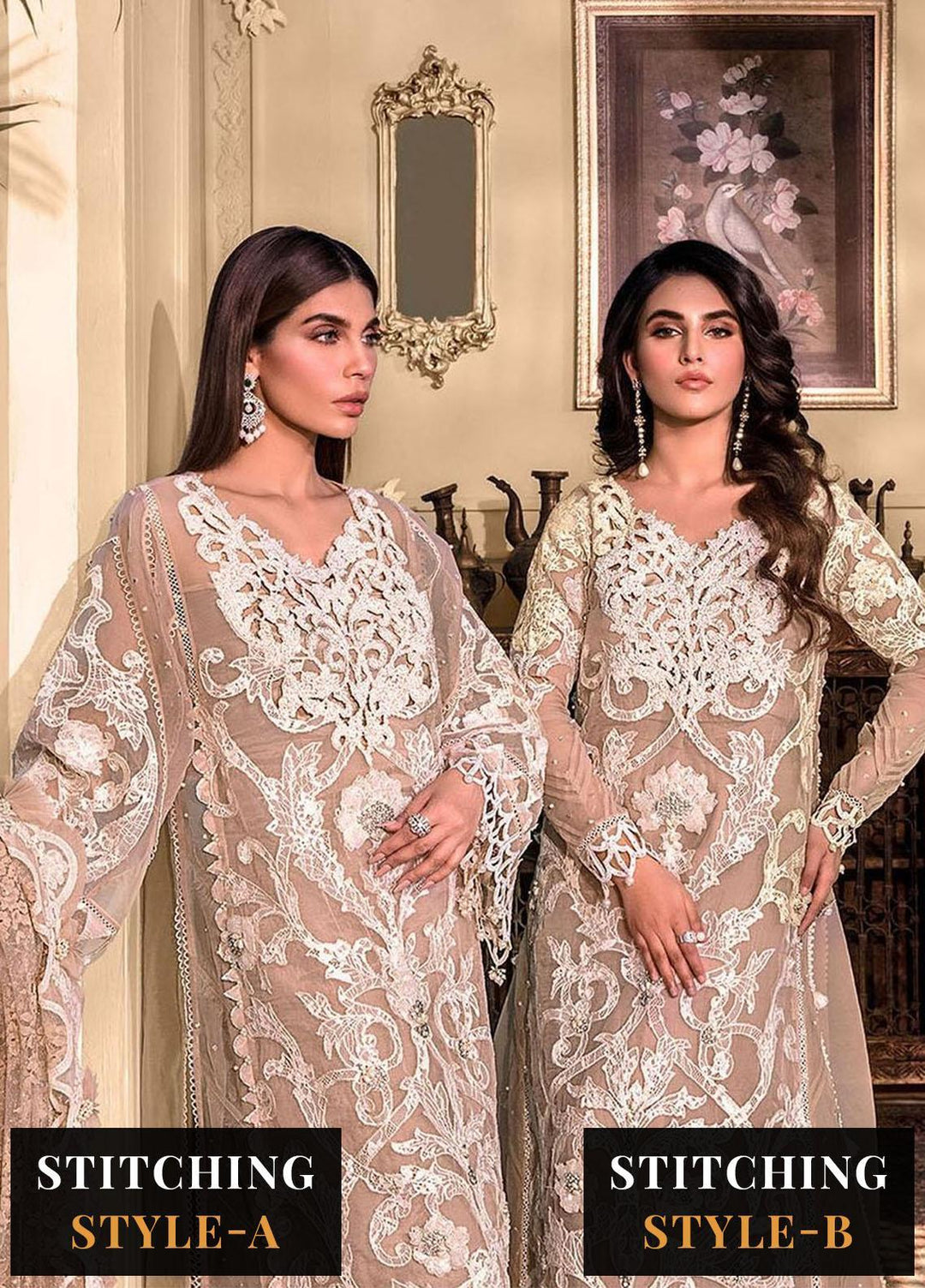 Maria B Embroidered Organza Suits Unstitched 4 Piece MB23MH D8 - Luxury Collection