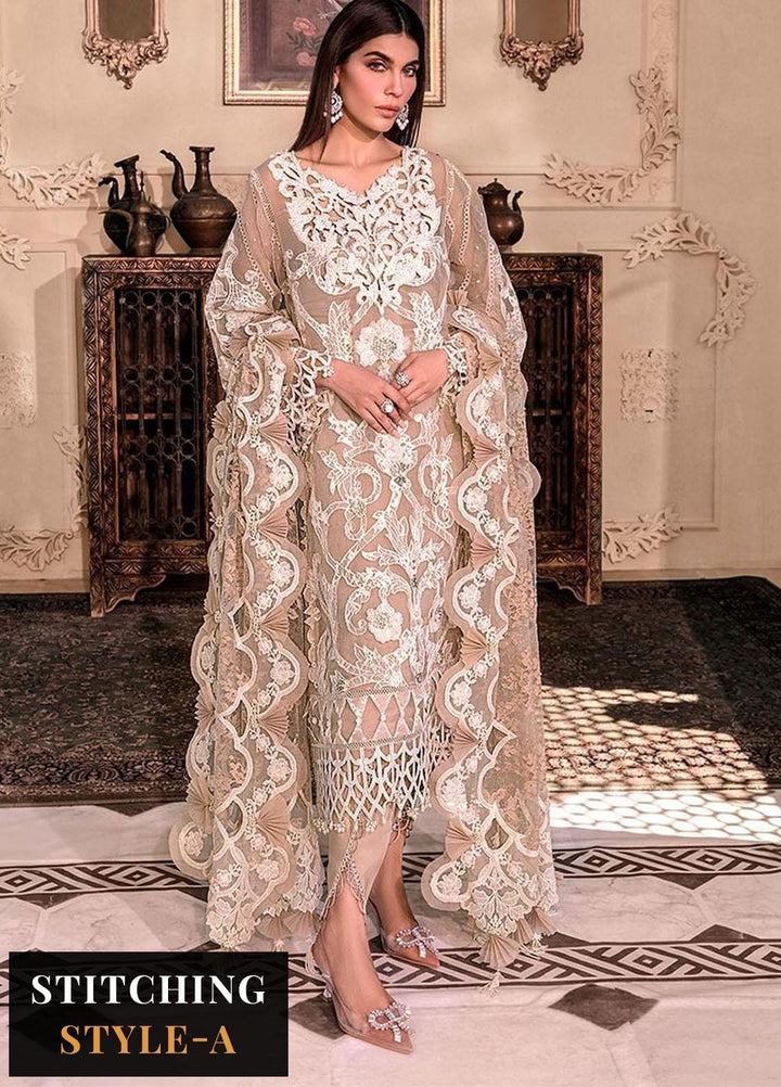 Maria B Embroidered Organza Suits Unstitched 4 Piece MB23MH D8 - Luxury Collection