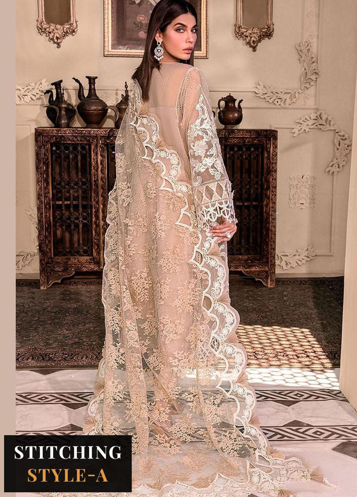 Maria B Embroidered Organza Suits Unstitched 4 Piece MB23MH D8 - Luxury Collection