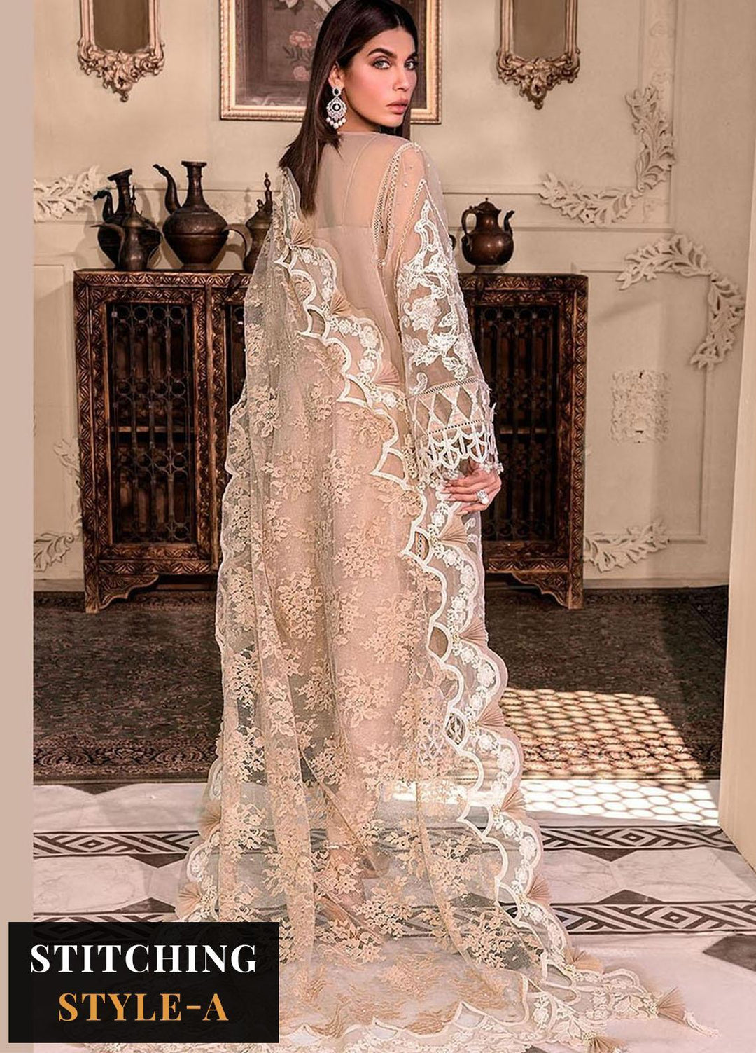 Maria B Embroidered Organza Suits Unstitched 4 Piece MB23MH D8 - Luxury Collection