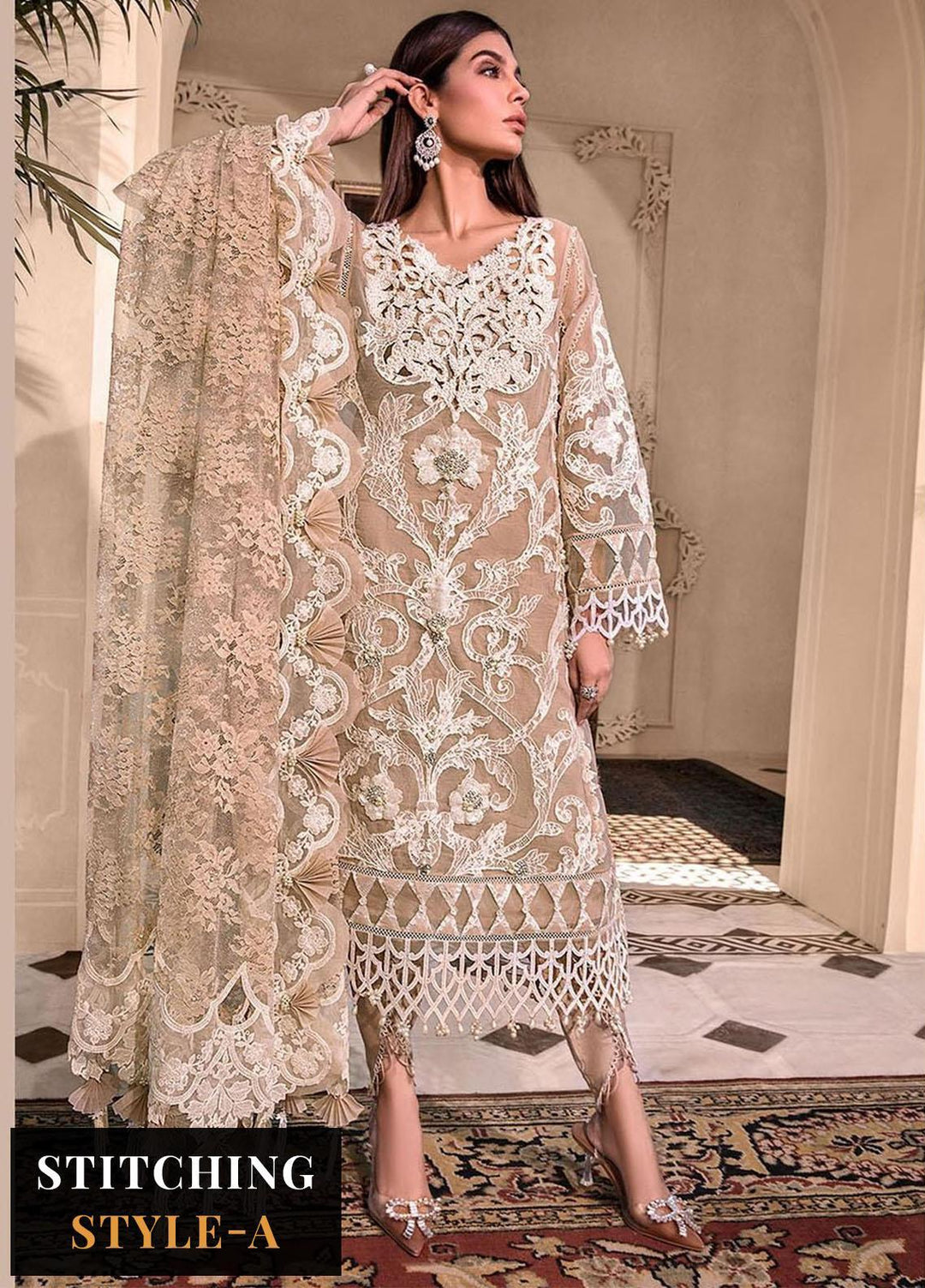 Maria B Embroidered Organza Suits Unstitched 4 Piece MB23MH D8 - Luxury Collection