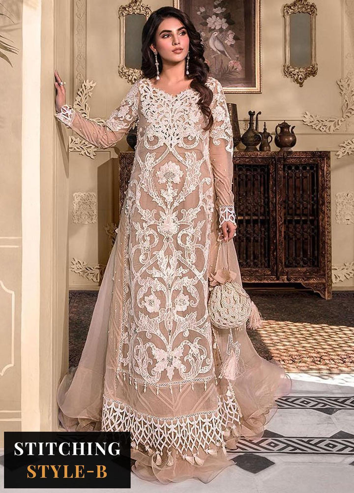 Maria B Embroidered Organza Suits Unstitched 4 Piece MB23MH D8 - Luxury Collection