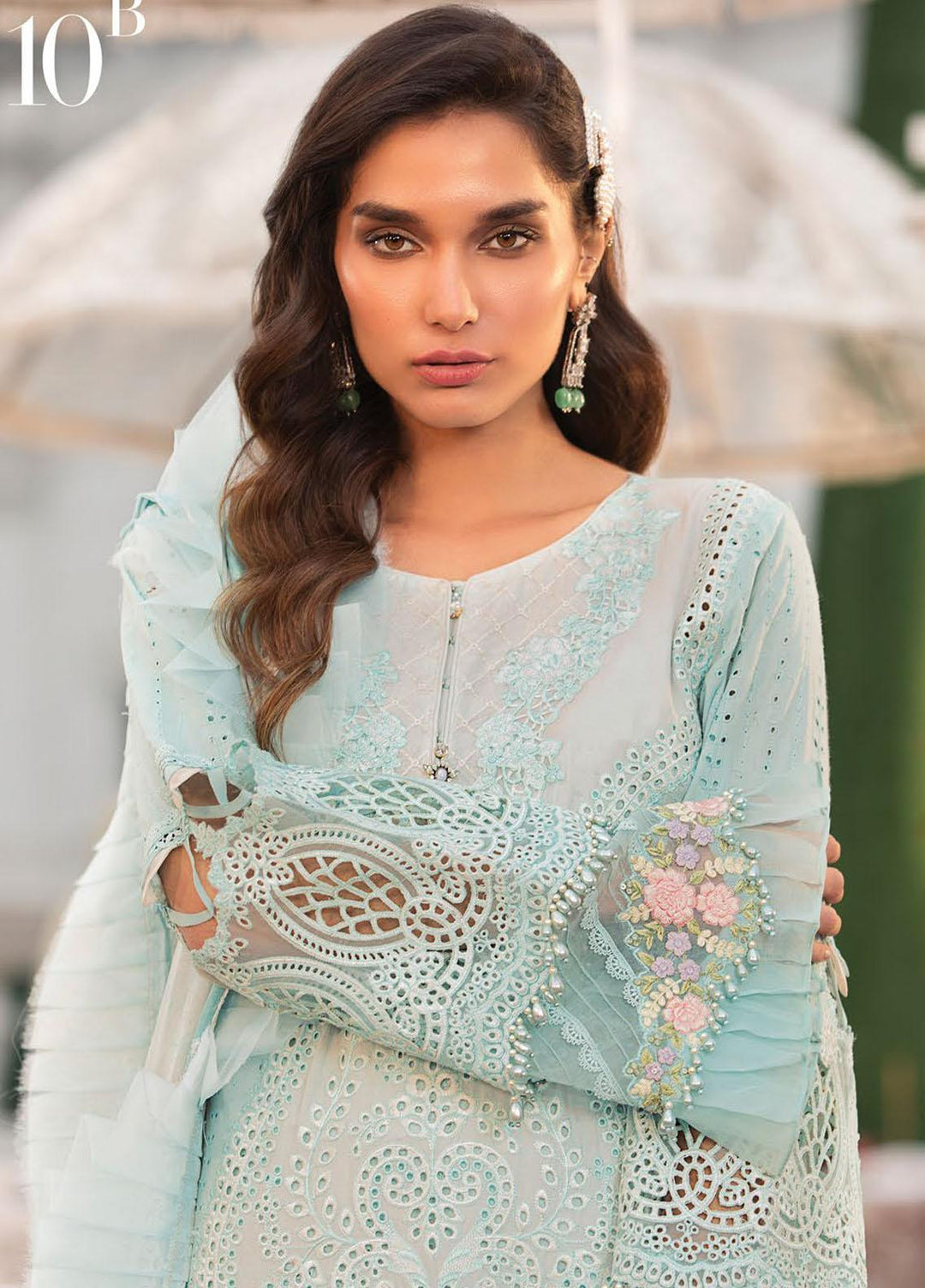 Mein Teri Aan By Maria B Embroidered Lawn Suits Unstitched 3 Piece MB22MT 10B - Summer Collection