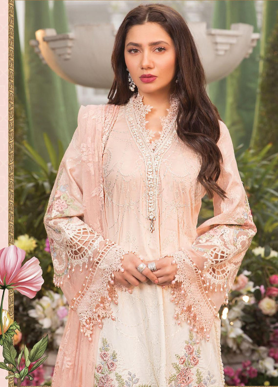 Mein Teri Aan By Maria B Embroidered Lawn Suits Unstitched 3 Piece MB22MT 2B - Summer Collection