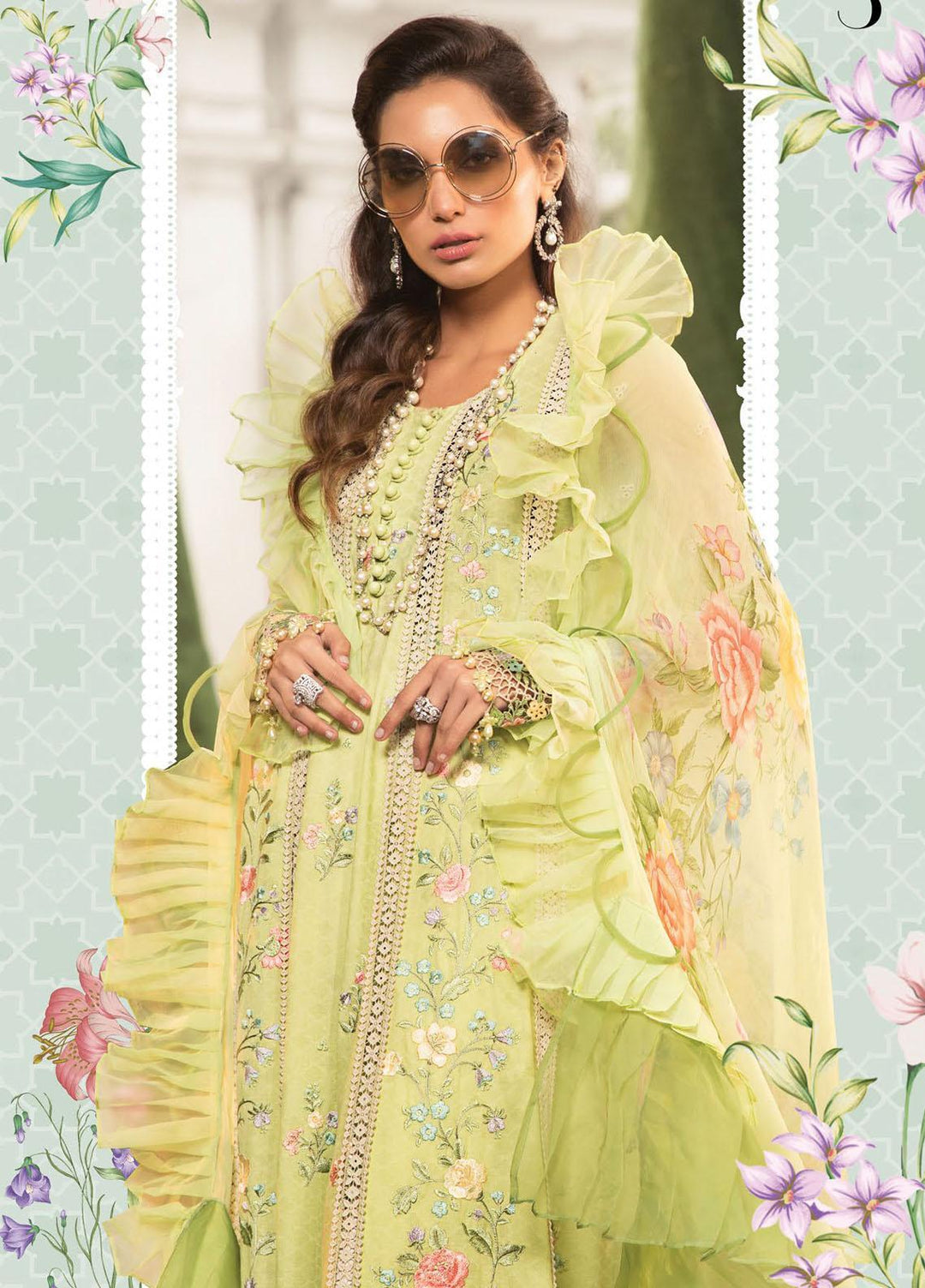 Mein Teri Aan By Maria B Embroidered Lawn Suits Unstitched 3 Piece MB22MT 3B - Summer Collection