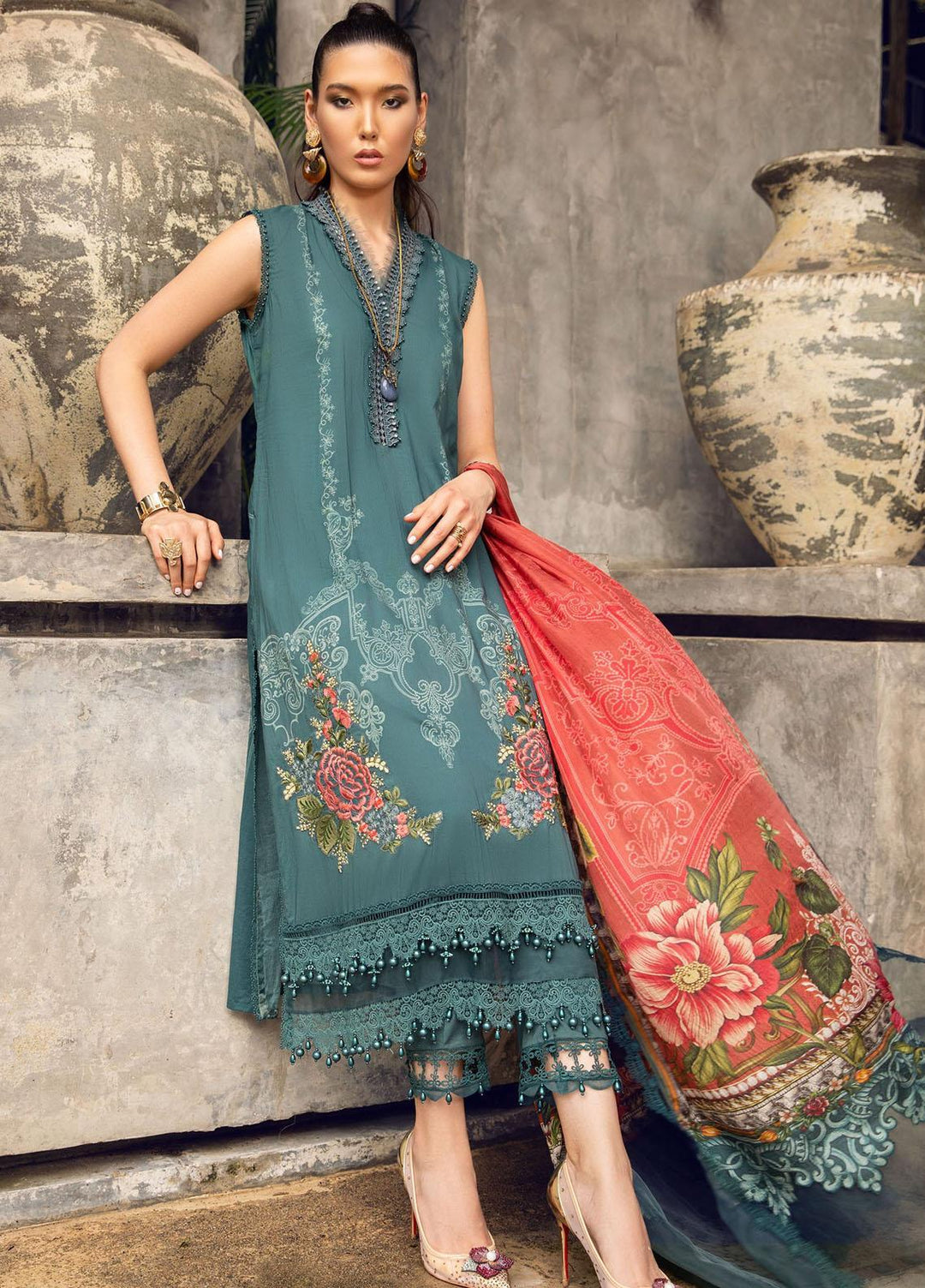 Mprints By Maria B Embroidered Lawn Suits Unstitched 3 Piece MB22MP MPT-1402-A - Eid Collection