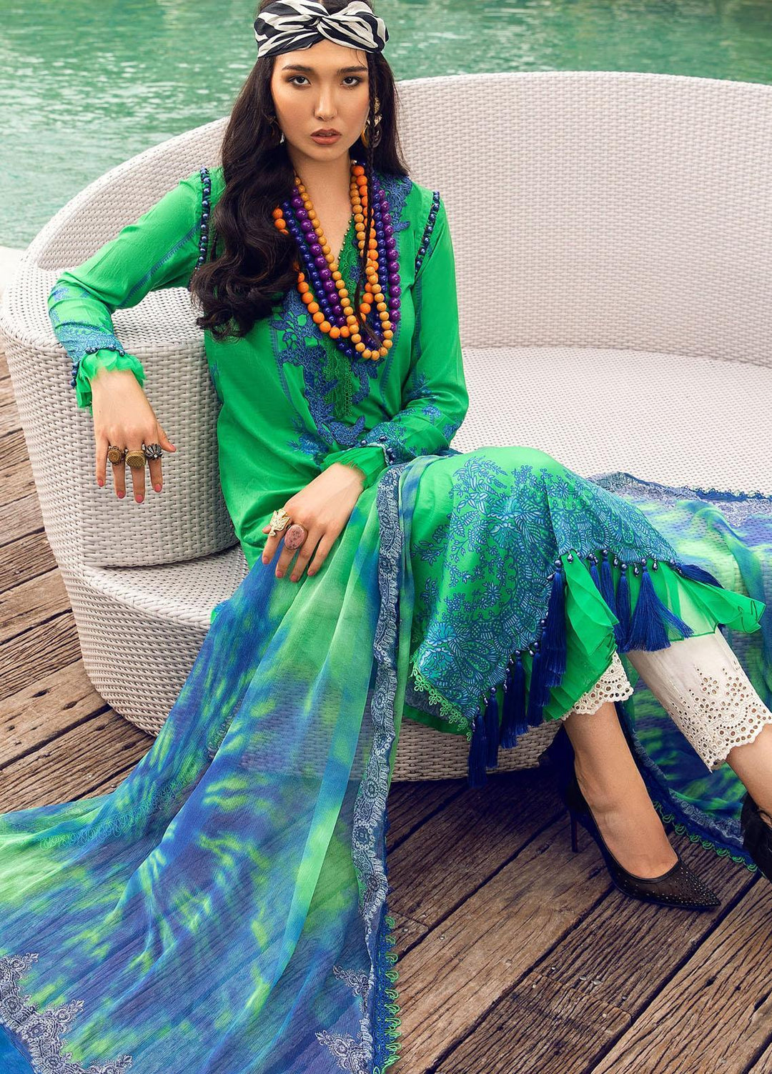 Mprints By Maria B Embroidered Lawn Suits Unstitched 3 Piece MB22MP MPT-1405-A - Eid Collection