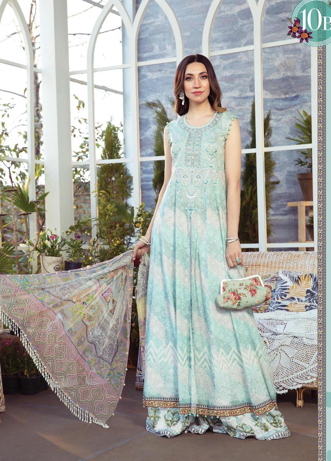 Mprints by Maria B Printed Lawn Suits Unstitched 3 Piece MB21MP 10B - Summer Collection