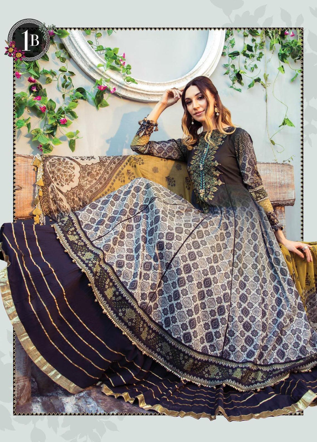 Mprints by Maria B Printed Lawn Suits Unstitched 3 Piece MB21MP 1B - Summer Collection