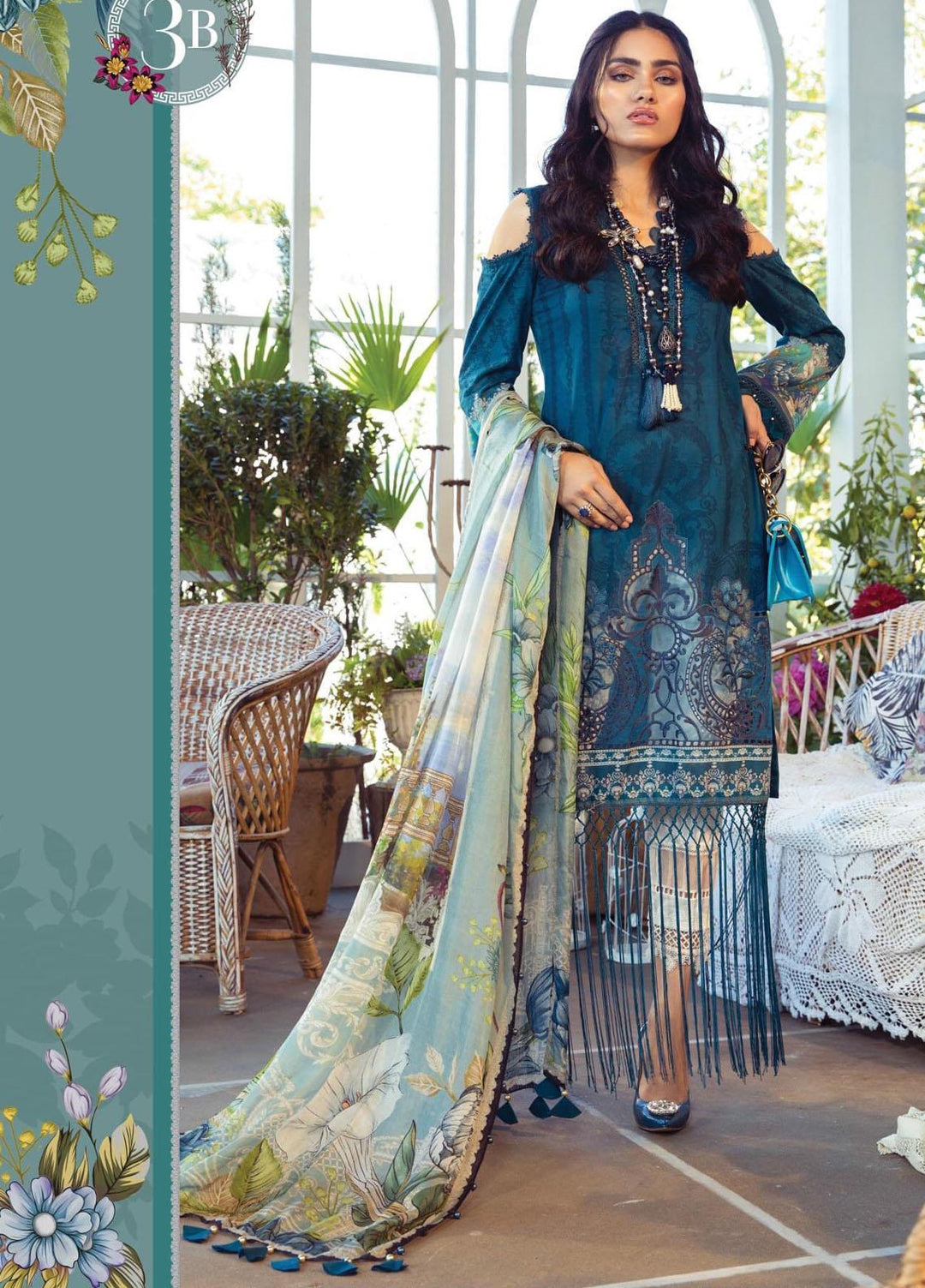 Mprints by Maria B Printed Lawn Suits Unstitched 3 Piece MB21MP 3B - Summer Collection